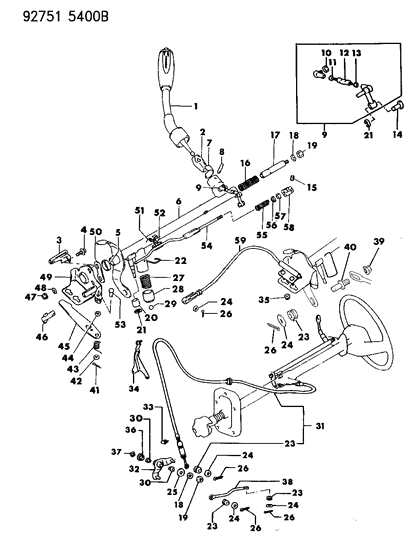 1993 Dodge Stealth Controls, Gearshift Diagram 6