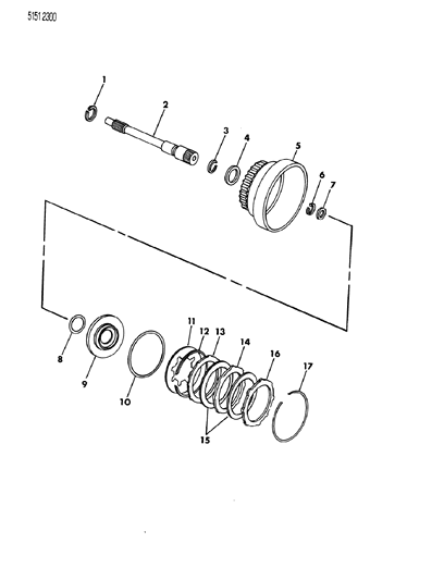 1985 Dodge Lancer Clutch, Rear & Input Shaft Diagram