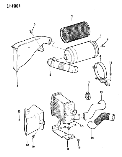 1989 Jeep Comanche Air Cleaner Diagram 3