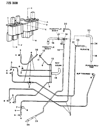 1987 Dodge Shadow Quad Vacuum Solenoid Hose Harness Diagram