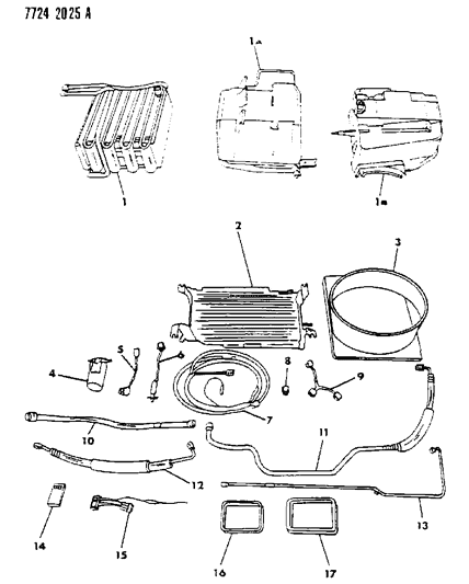 1988 Dodge Ram 50 Assembly A/C L/S#9-0001 Diagram for 4443013