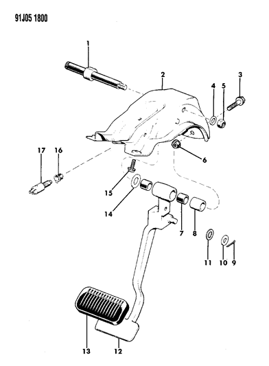 1991 Jeep Grand Wagoneer Brake Pedal Diagram