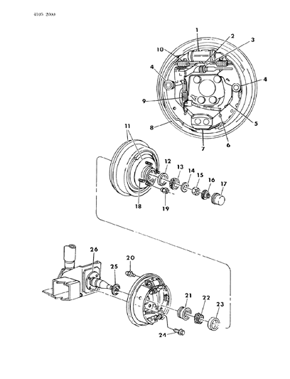 1984 Chrysler LeBaron Rt Adjust-Rear Brake Diagram for BHKH2613