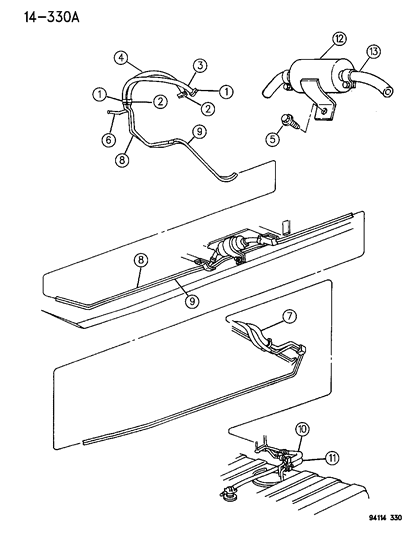 1994 Dodge Caravan Hose & Co-& Conn Assembly - F/RETURN Tube Diagram for 4495799