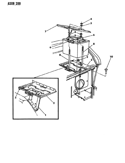 1986 Dodge Ram Van Battery Tray Diagram