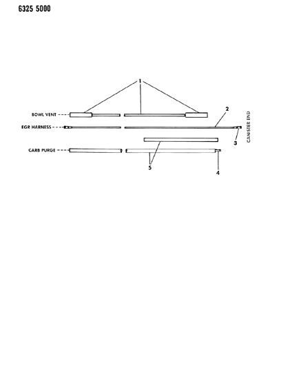 1987 Dodge Ram Van Vapor Canister Hose Harness - Dual Canister Diagram 1