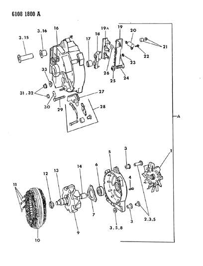 1986 Chrysler LeBaron Base Alternator Diagram 1