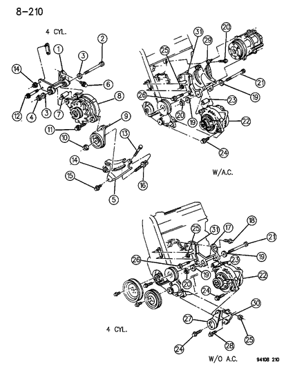 1995 Dodge Spirit ALTERNATR-Comp 90HS-4K DENSO Diagram for R5234031