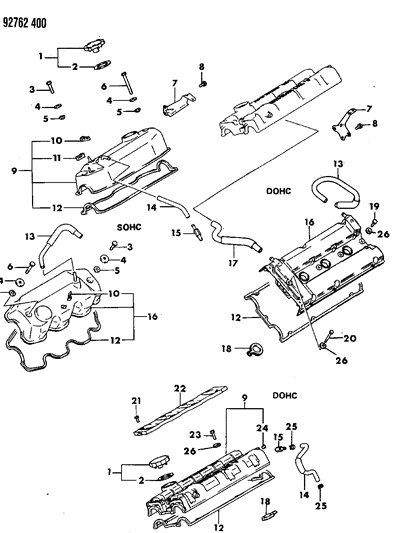 1994 Dodge Stealth Valve Covers Diagram