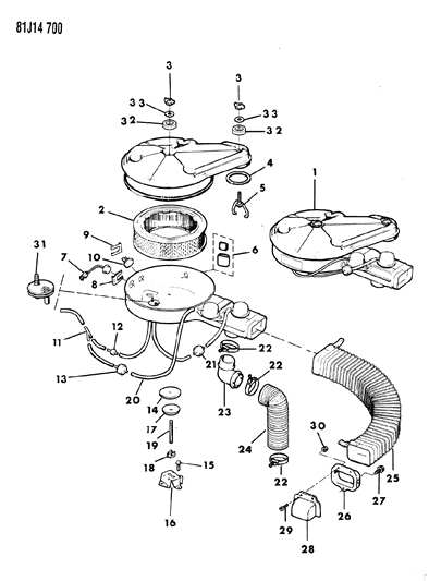 1986 Jeep Wrangler Air Cleaner Diagram 2