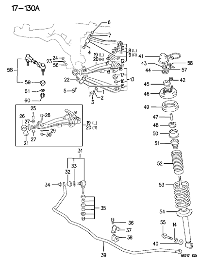 1996 Dodge Stealth RETAINER-STABILIZER Link Cover Diagram for MB892989