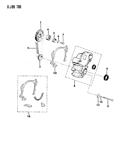 1988 Jeep J10 Timing Cover & Intermediate Shaft Diagram 3