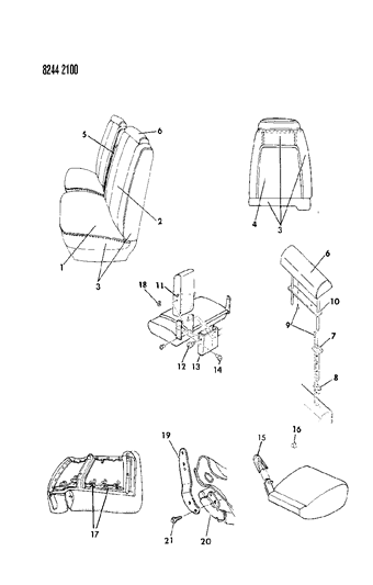 1988 Dodge Diplomat Seat - Front Fleet - Police & Others Diagram 3