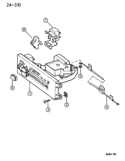 1995 Jeep Cherokee Controls, Heater And Air Conditioning Diagram