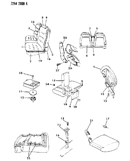 1987 Chrysler Fifth Avenue Front Seat Diagram 3