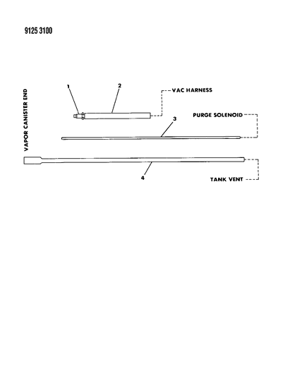 1989 Dodge Omni Vapor Canister Hose Harness Diagram