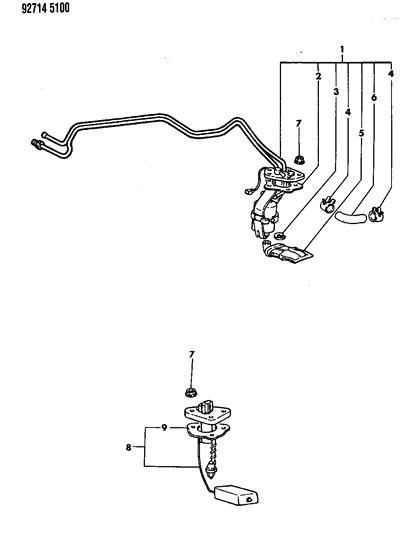 1993 Dodge Ram 50 Fuel Pump & Sending Unit Diagram 3