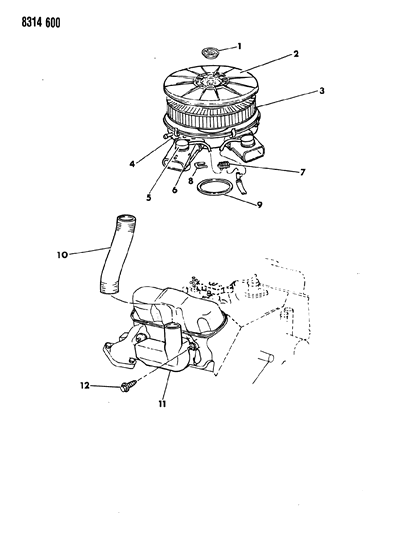 1988 Dodge Ramcharger Air Cleaner Diagram 2