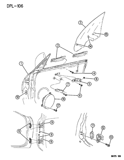 1996 Dodge Neon Glass Diagram for 4658358