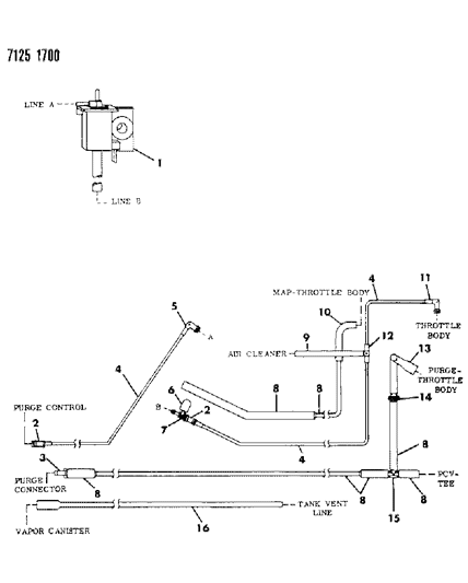 1987 Dodge 600 EGR Hose Harness Diagram 2