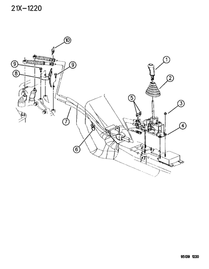 1995 Chrysler Cirrus Controls , Gearshift Diagram