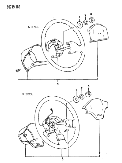 1990 Dodge Colt Steering Wheel Diagram