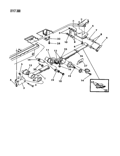 1988 Dodge Caravan Suspension - Rear Diagram