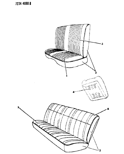 1987 Chrysler LeBaron Base Rear Seat Diagram 4