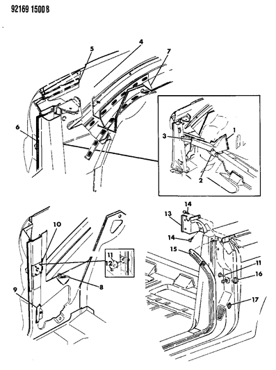 1992 Dodge Shadow Quarter Panel And "b" Pillar Reinforcement Diagram