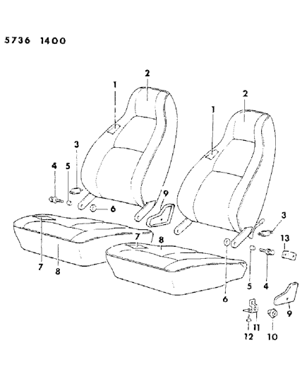 1986 Dodge Ram 50 Seat Bucket Diagram