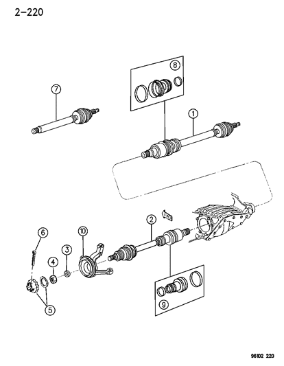 1996 Chrysler Sebring Cv Axle Shaft Assembly Diagram for R2073673AC