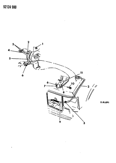 1992 Dodge Grand Caravan Plumbing - Heater Diagram 1