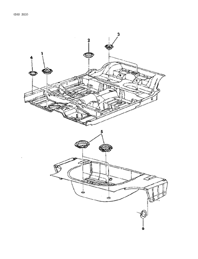 1984 Chrysler Town & Country Plugs Floor Pan Diagram