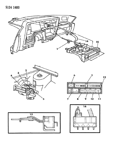 1985 Chrysler Town & Country Controls, Air Conditioner And Heater Diagram