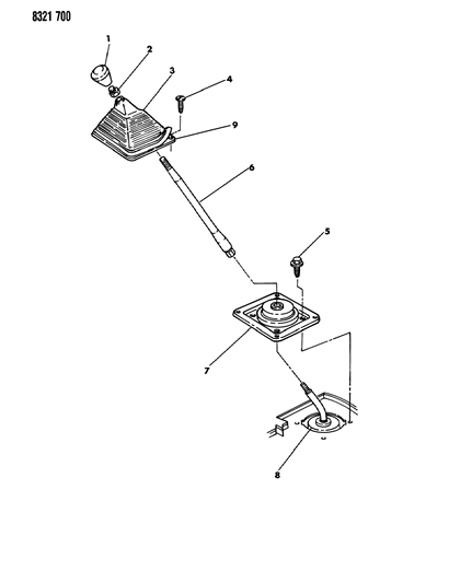 1989 Dodge W250 Controls, Gearshift Diagram 2