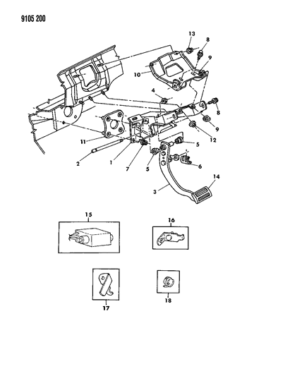 1989 Dodge Shadow Brake Pedal Diagram