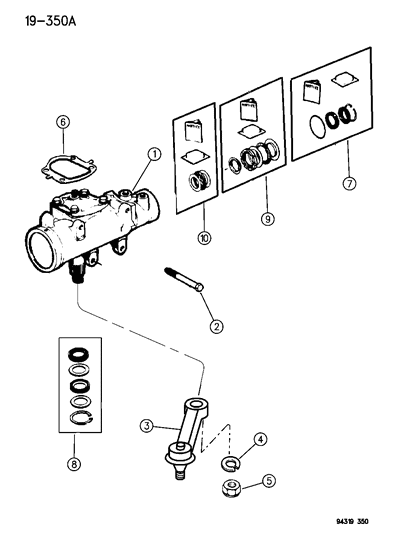 1996 Dodge Ram 3500 Gear & Mounting, Power Steering Diagram