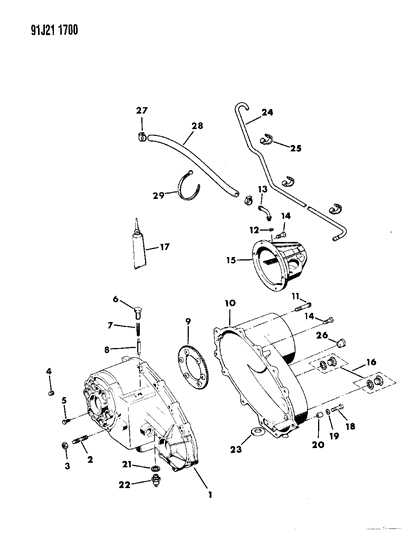 1991 Jeep Grand Wagoneer Case, Extension & Miscellaneous Parts Diagram