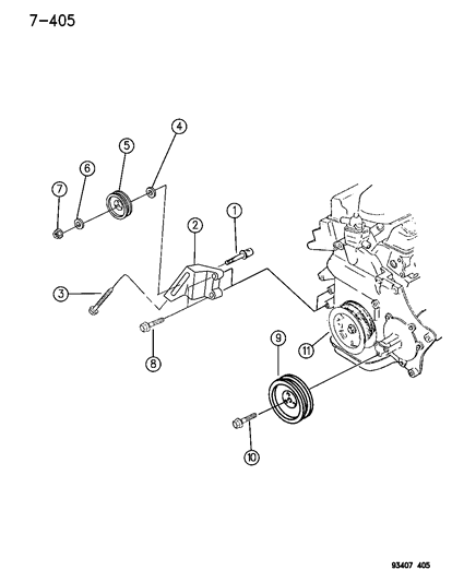 1994 Chrysler New Yorker PULLEY Water Pump Diagram for 4573002