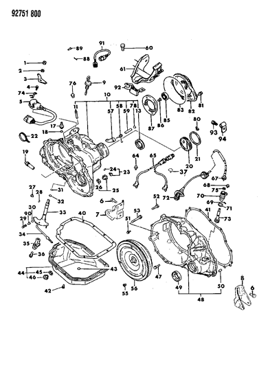 1993 Dodge Stealth Case & Miscellaneous Parts Diagram 7