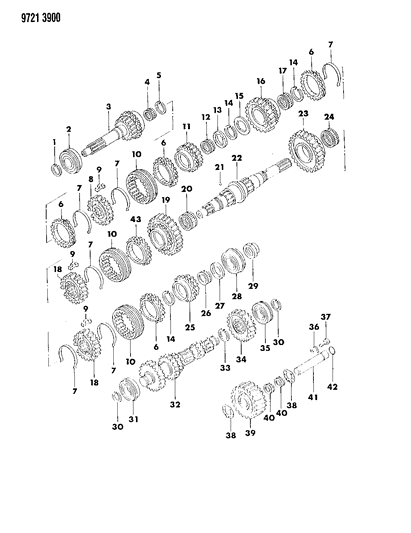 1989 Dodge Raider Gear Train Diagram 1