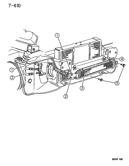 1993 Dodge Viper Oil Cooler & Lines Diagram