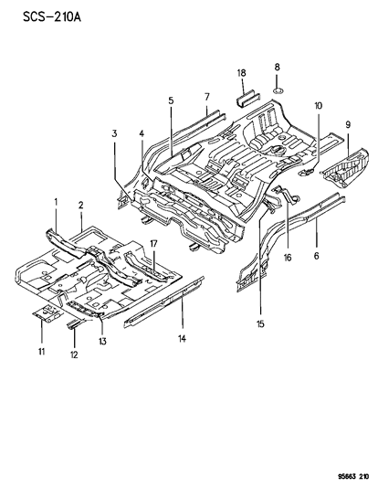 1995 Chrysler Sebring Floor Pan Diagram