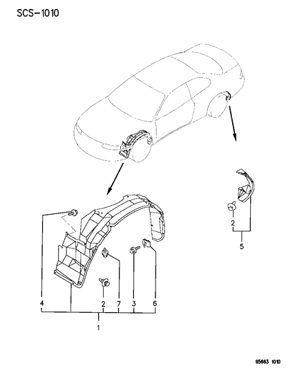 1995 Chrysler Sebring Splash Shield Diagram