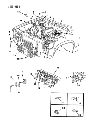 1988 Dodge Dakota Plumbing - A/C & Heater Diagram 1