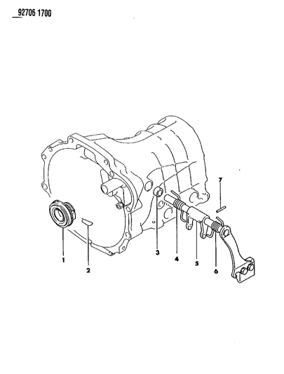 1992 Dodge Ram 50 Controls, Clutch Diagram 2