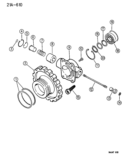 1995 Jeep Wrangler Governor , Automatic Transmission Diagram 1