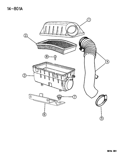 1996 Dodge Neon Air Cleaner Diagram