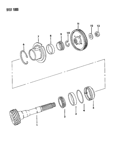 1989 Chrysler LeBaron Shaft - Transfer Diagram