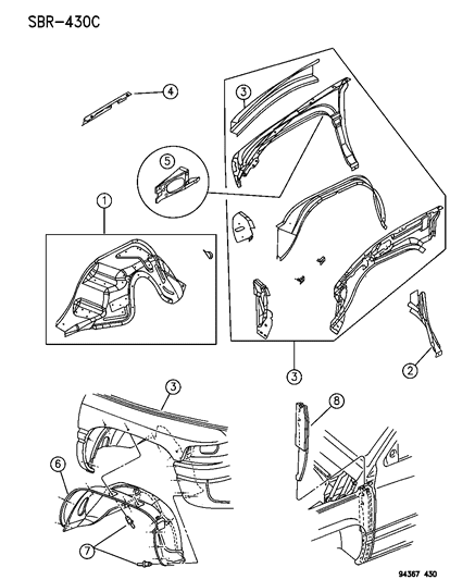 1995 Dodge Ram 1500 Fender Front Diagram